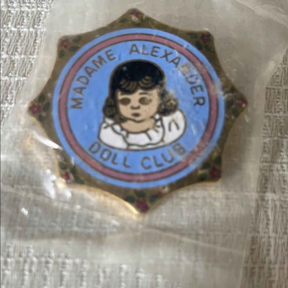 Madame Alexander Doll Club Badge with Blue and Gold Accents